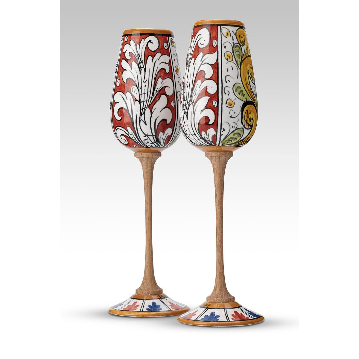 Coppia Flute Diapositive MuloMerrino in ceramica artigianale