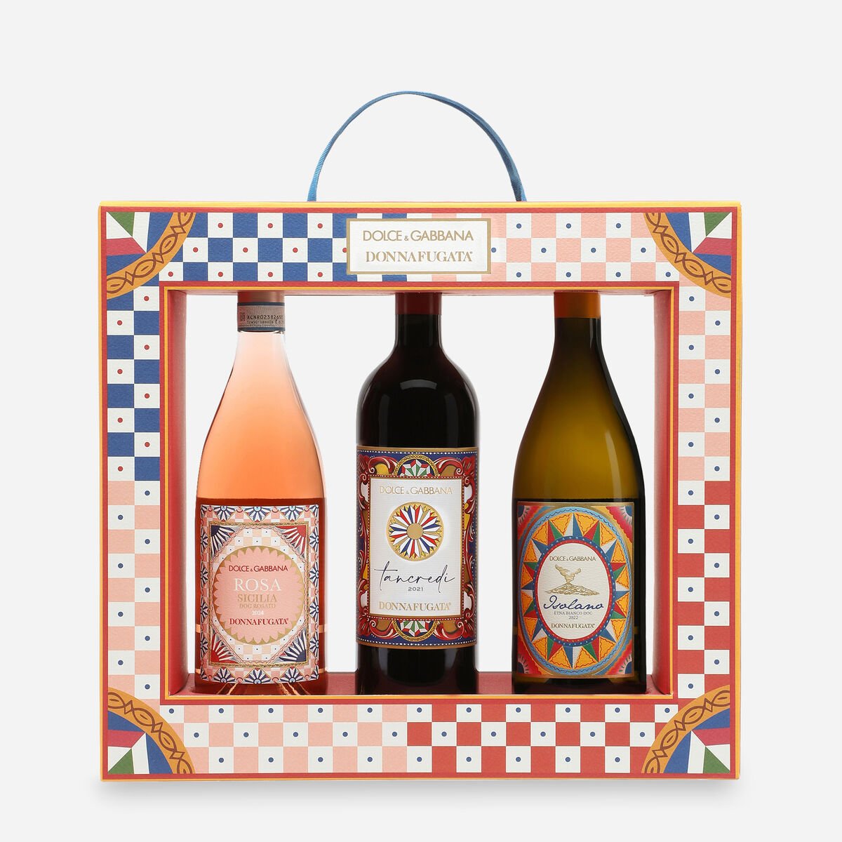 Cornice Dolce&Gabbana e Donnafugata con Isolano, Tancredi e Rosa, 3 bottiglie