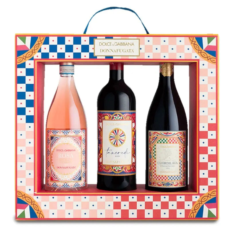 Cornice Donnafugata × Dolce&Gabbana – Rosa, Tancredi, Cuordilava, 3 × 75 cl