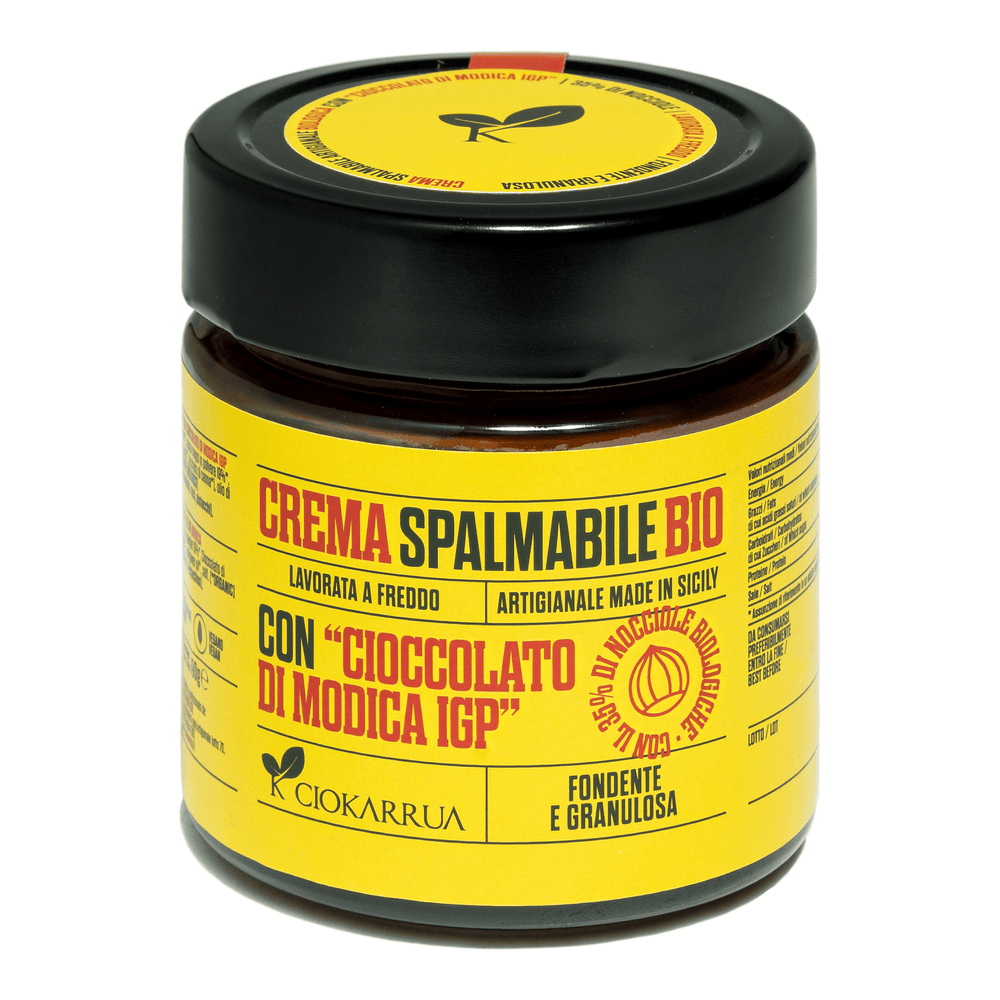 Crema spalmabile Bio con Cioccolato di Modica IGP Ciokarrua 190 g