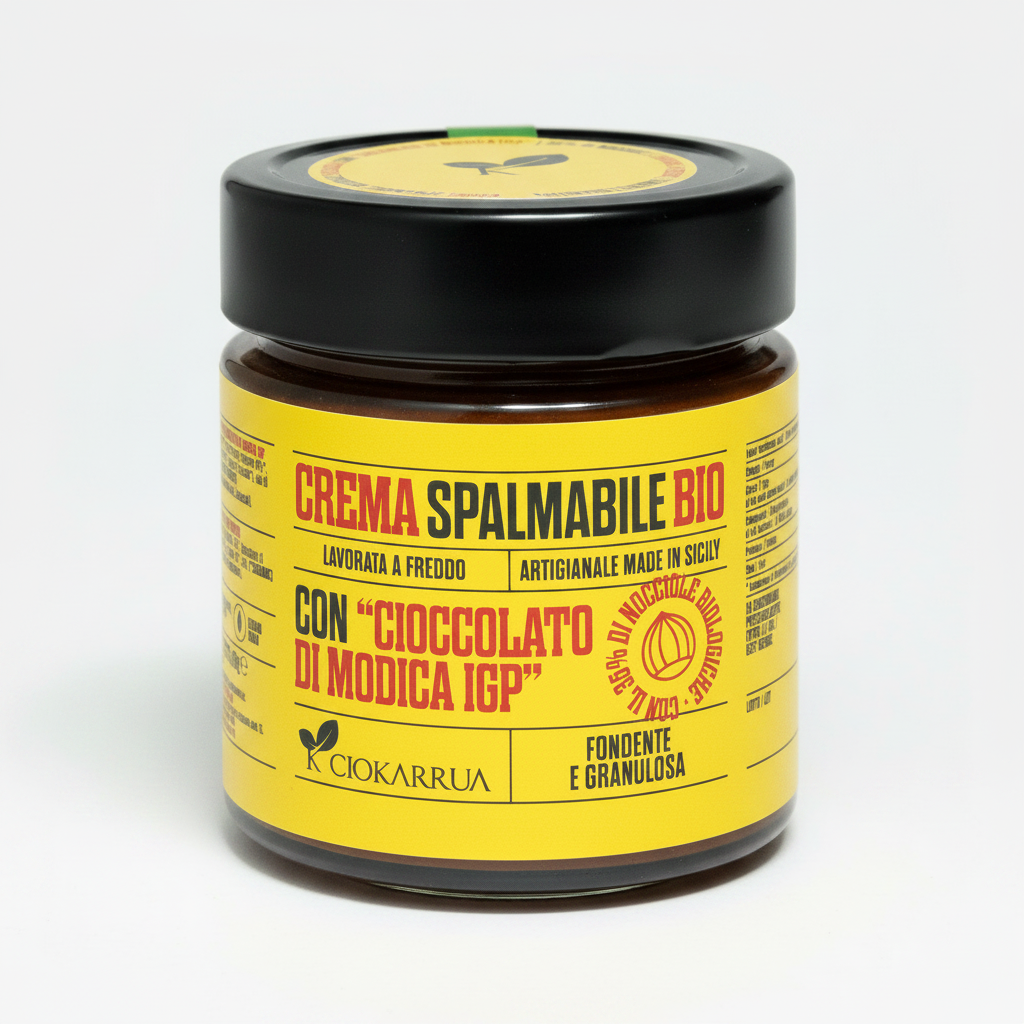 Crema spalmabile Bio con Cioccolato di Modica IGP Ciokarrua 190 g