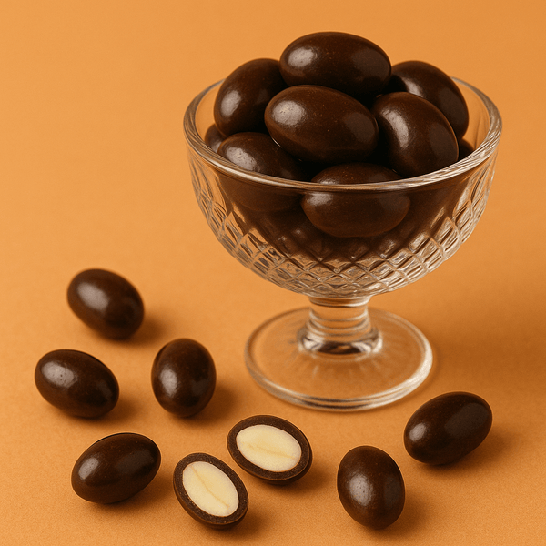 Dragee mandorle ricoperte di cioccolato fondente