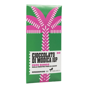 Grezzopuro Cioccolato di Modica IGP Bio Ciokarrua Pepe Bianco 50 g