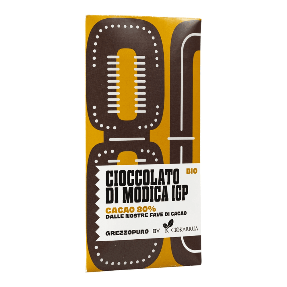 Grezzopuro Cioccolato di Modica IGP Bio Ciokarrua Cacao 80% 50 g