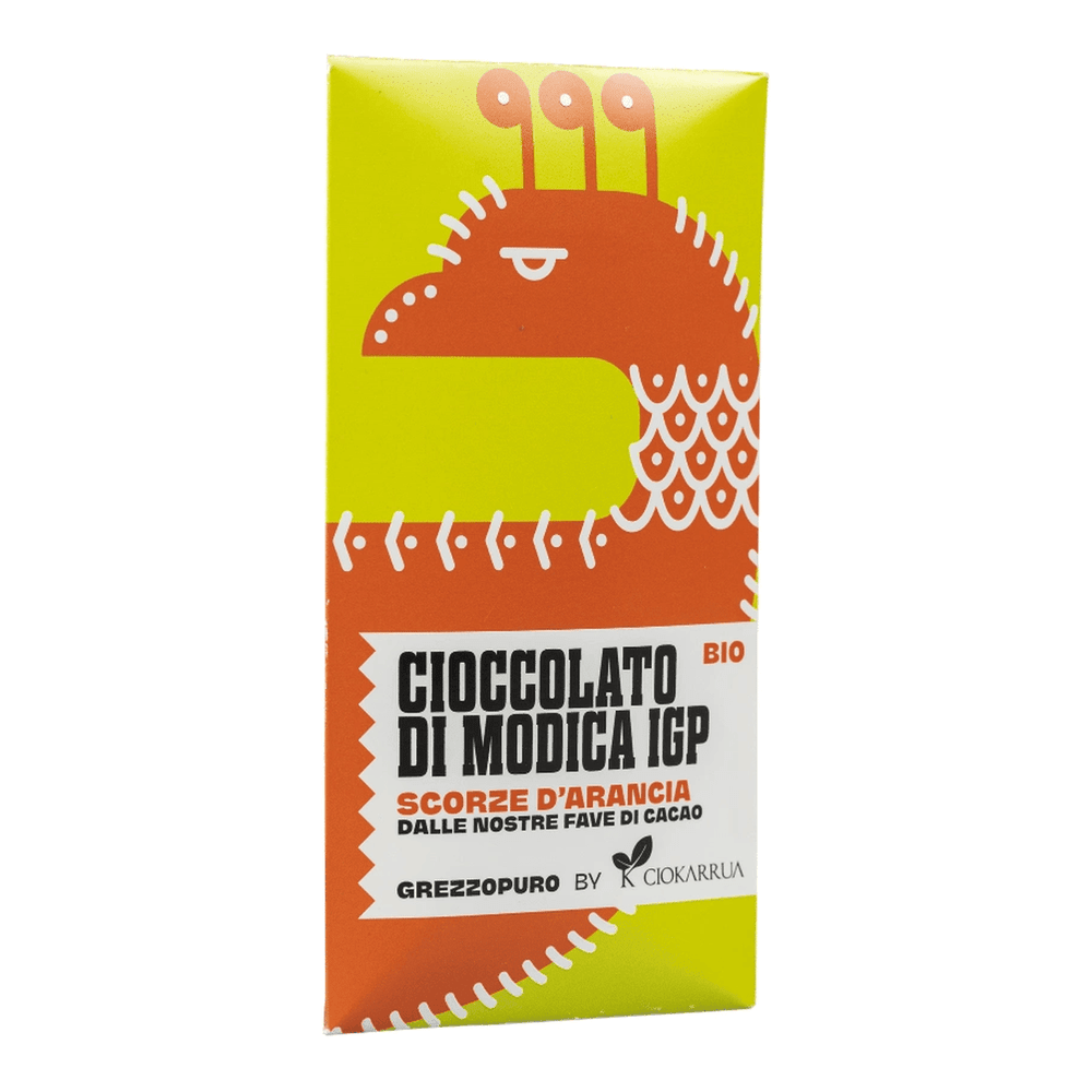 Grezzopuro Cioccolato di Modica IGP Bio Ciokarrua Scorza d'Arancia 50 g