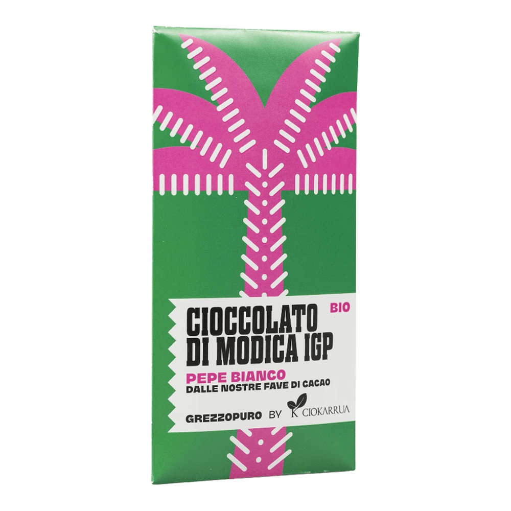 Grezzopuro Cioccolato di Modica IGP Bio Ciokarrua Pepe Bianco 50 g