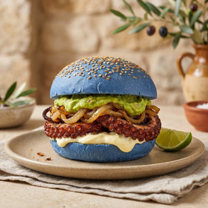 Burger bun gourmet vegan blue