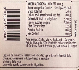 Valori nutrizionali della Marmellata di Arance Tarocco con Miele di Zagara e Mandorle 240 g