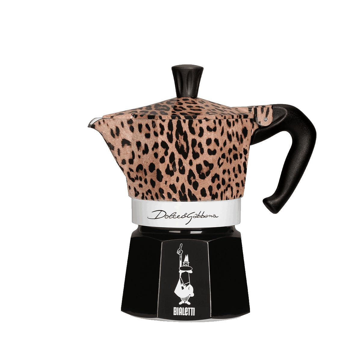 Moka Express Bialetti Dolce&Gabbana Leopardo, 3 šálky, pohled zepředu