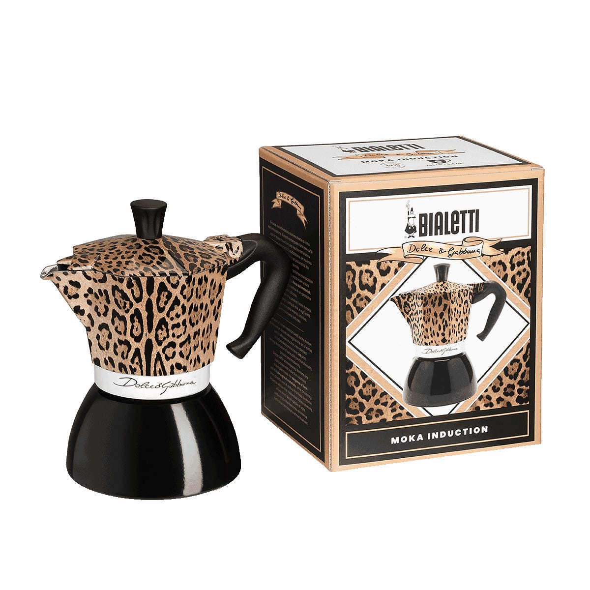 Moka Induction Bialetti Dolce&Gabbana Leopardo, 6 šálků, s ladícím obalem