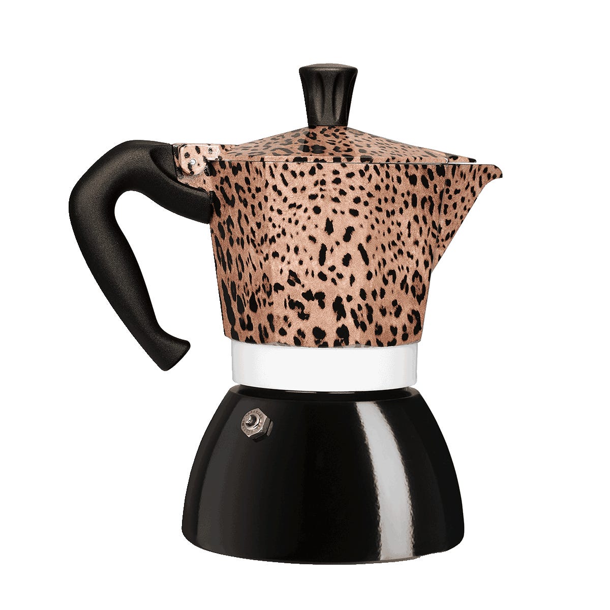 Moka Induction Bialetti Dolce&Gabbana Leopardo, 6 šálků, pohled zezadu