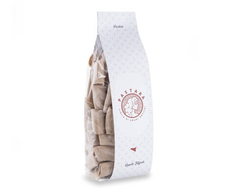 pacchetto di Pasta artigianale "paccheri integrali
" trafilata al bronzo di grano antico Russello, 500 gr - Sicilus Srl