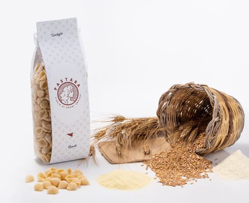 Box 6 pz di Pasta artigianale "Conchiglie" trafilata al bronzo di grano antico Russello, 500 gr - Sicilus Srl