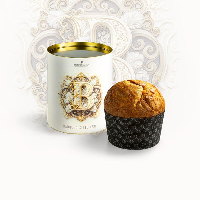 Panettone Siciliano Barocco con Fragoline, Canditi d'arancia e Limone, 1 kg