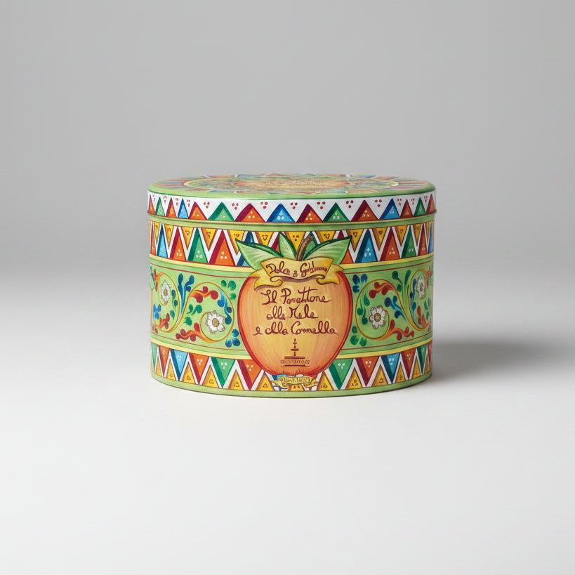 Panettone Dolce & Gabbana Mele e Cannella Fiasconaro, formati 500 g e 1 kg