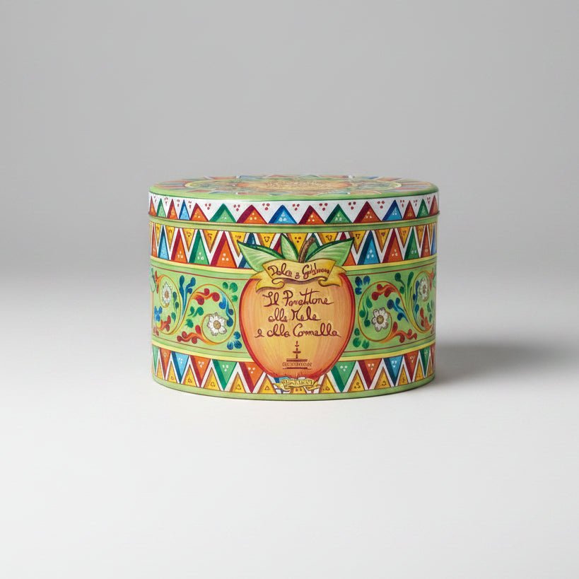 Panettone Dolce & Gabbana Mele e Cannella Fiasconaro, formati 500 g e 1 kg