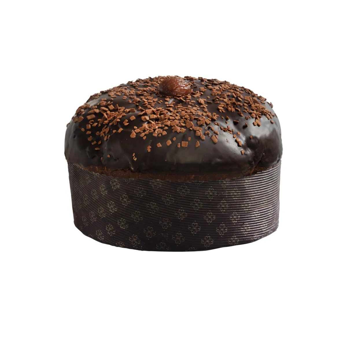 Fiasconaro panettone s kandovaným kaštanem a čokoládou gianduja, pokrytý kaštanovým krémem a polevou z hořké čokolády, 1 kg