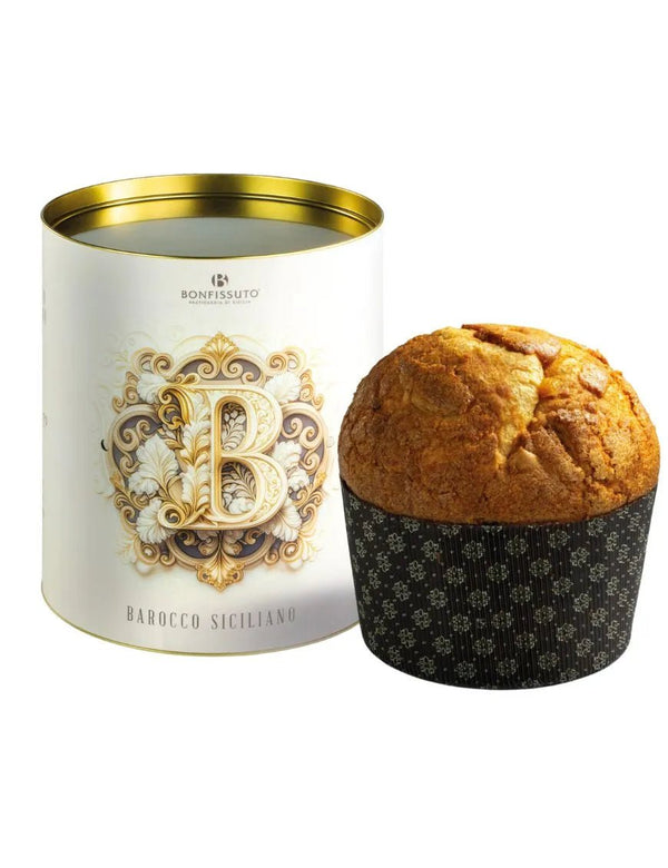 Panettone Siciliano Barocco con Fragoline, Canditi d'arancia e Limone, 1 kg - Sicilus Srl