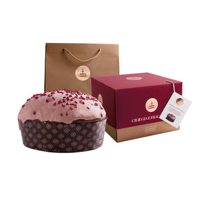 Panettone artigianale Fiasconaro Ciliegie  e Fragoline, 1 Kg con busta