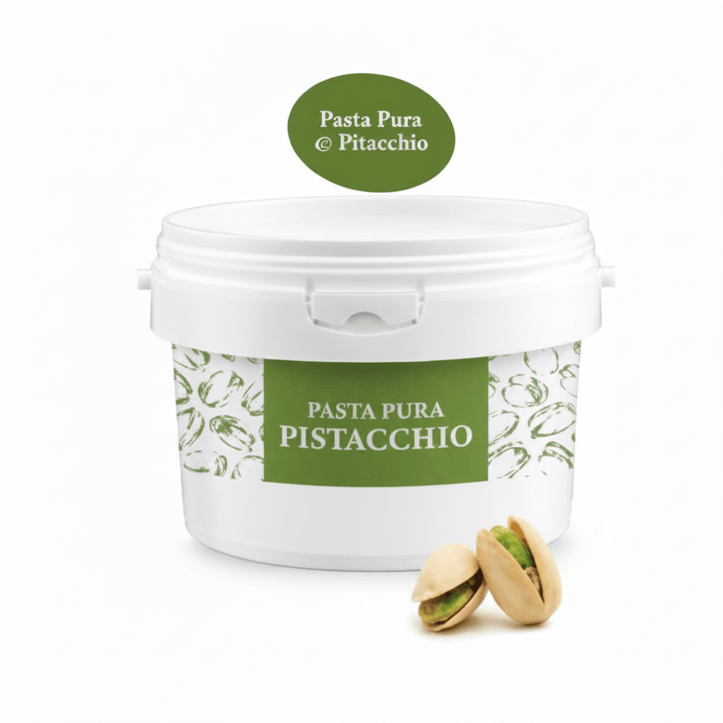 Pasta pura di pistacchio 97,5% in secchiello da 5 kg per gelateria e HoReCa