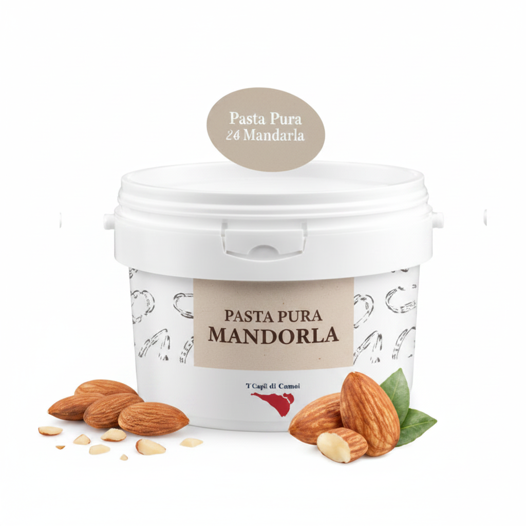 Pasta pura di mandorla 100% in secchiello da 5 kg per gelateria e HoReCa