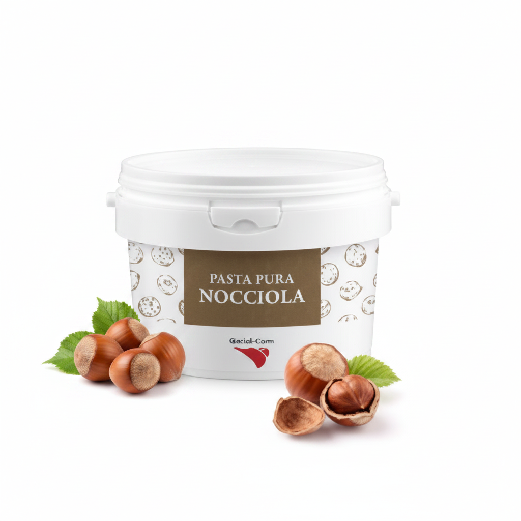 Pasta pura di nocciola 100% in secchiello da 5 kg per gelateria e HoReCa