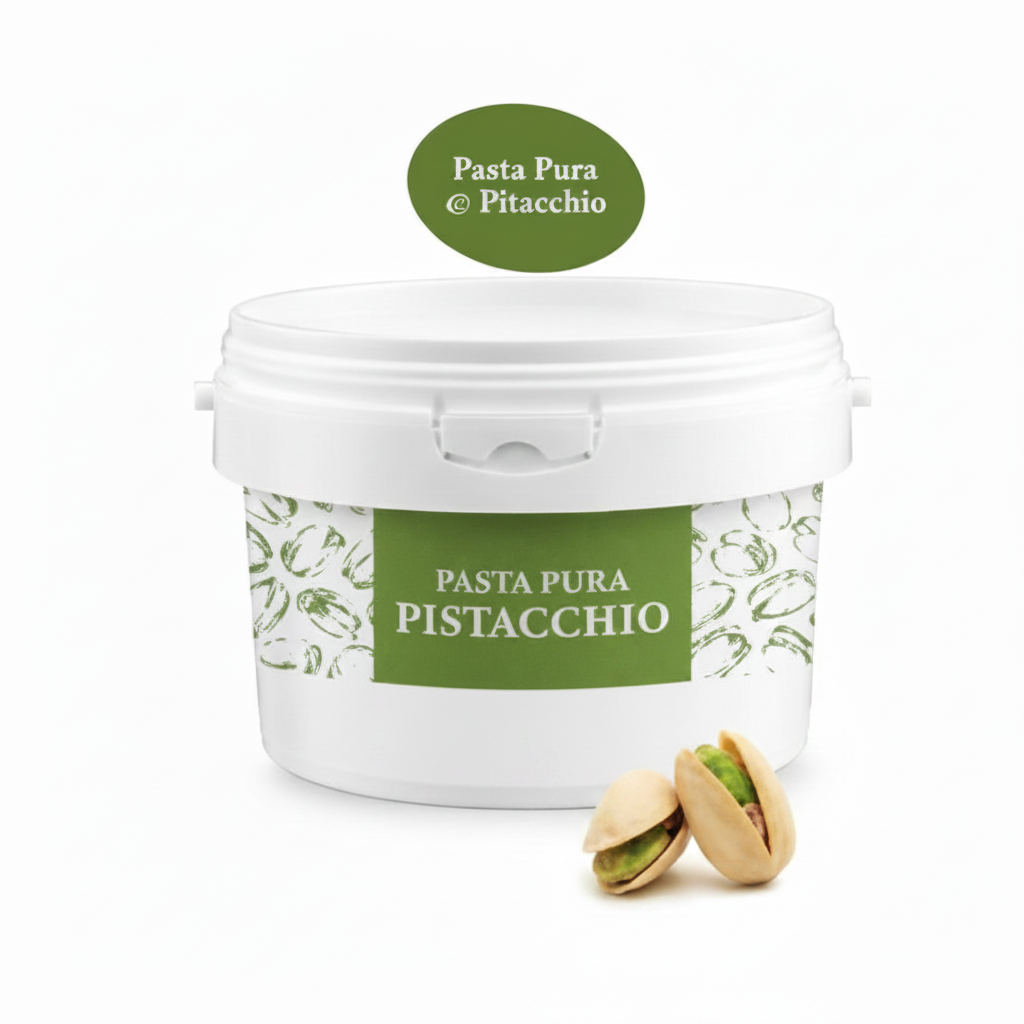 Pasta pura di pistacchio 97,5% in secchiello da 5 kg per gelateria e HoReCa