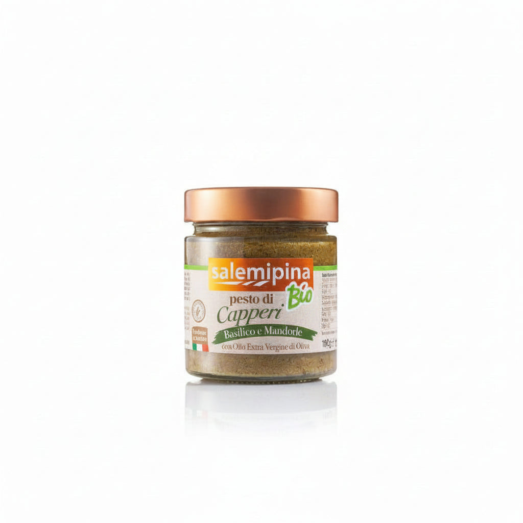 Pesto biologico Salemi Pina di capperi, basilico e mandorle 190 g