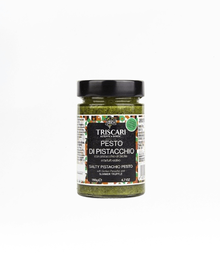 Pesto di pistacchio con pistacchio di Sicilia e tartufo estivo, Triscari 