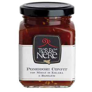 Pomodori Confit con Miele di Zagara e Basilico.