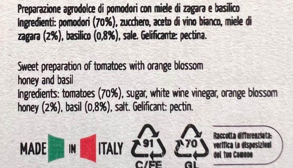 Ingredienti di Pomodori Confit