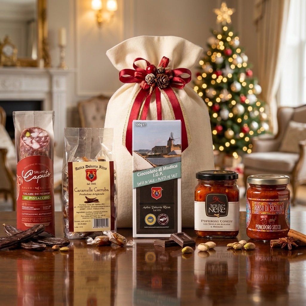 Weihnachtstasche aus Jute "Trinacria di Gusto"