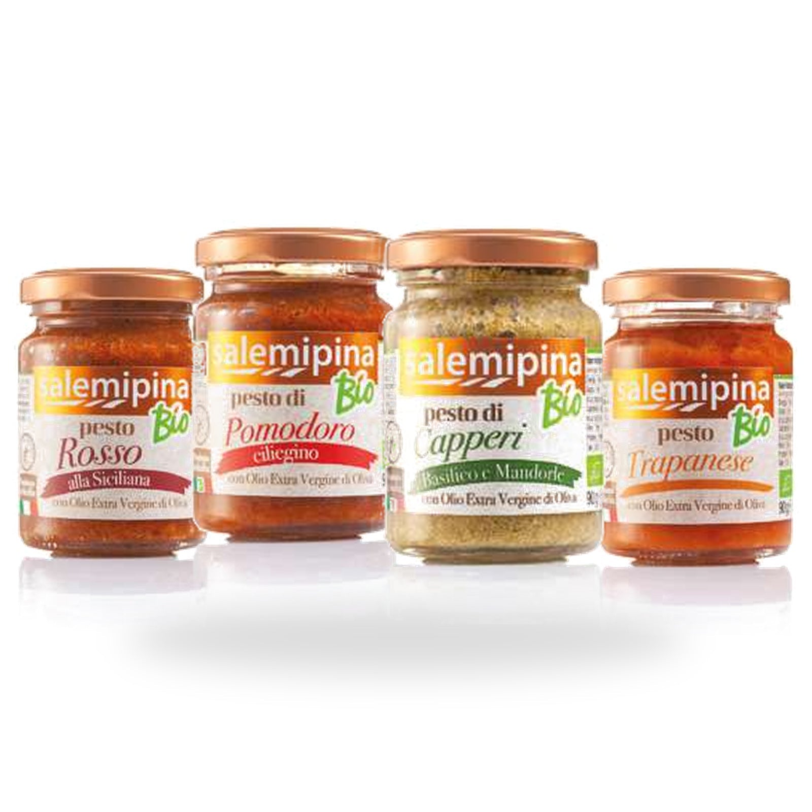 Box degustazione Salemi Pina con 4 pesti siciliani premium biologici da 90 g