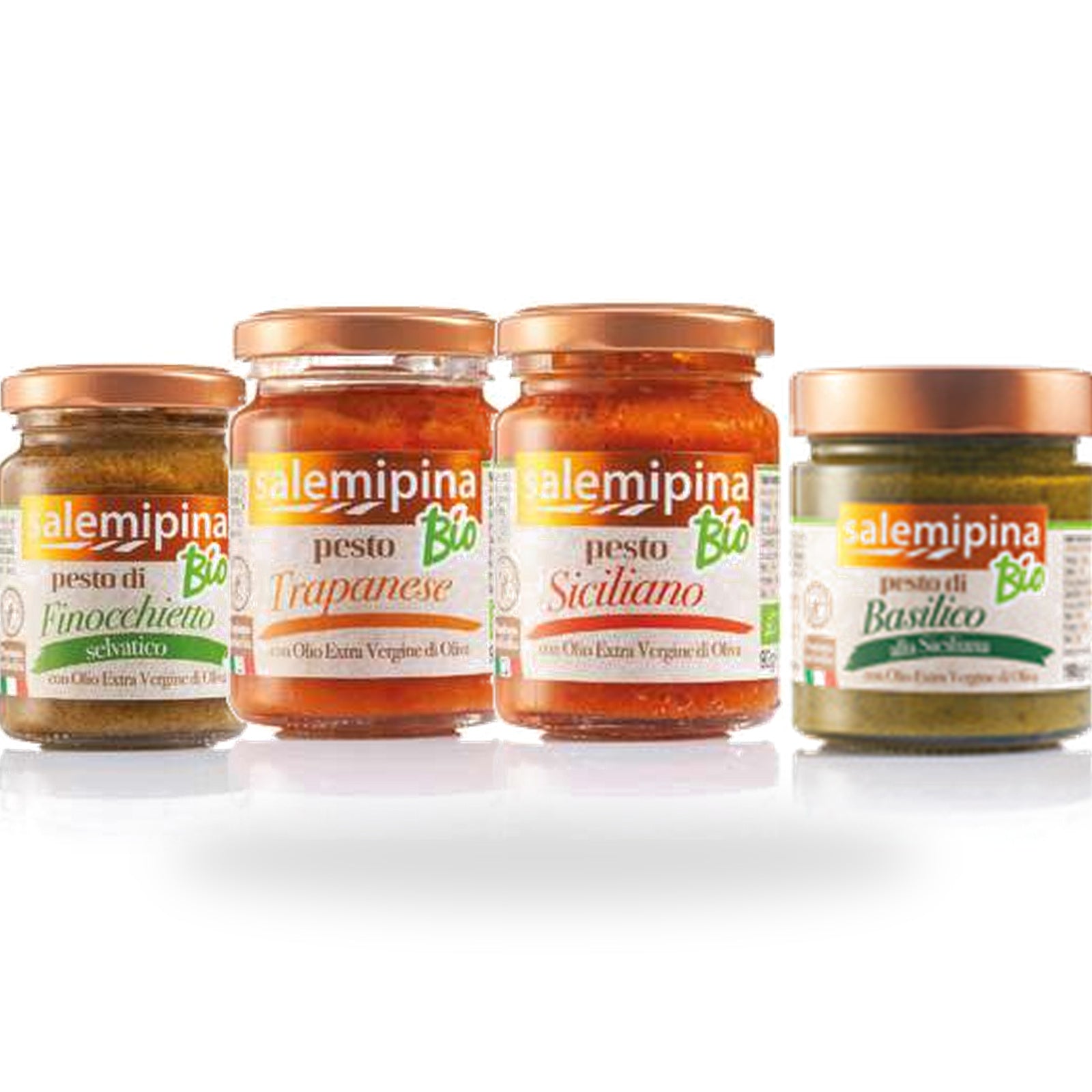 Box degustazione Salemi Pina con 4 pesti siciliani biologici da 90 g