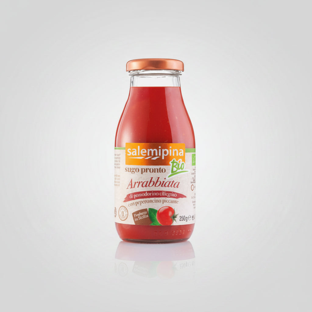 Sugo biologico Salemi Pina all’Arrabbiata con pomodoro ciliegino 250 g