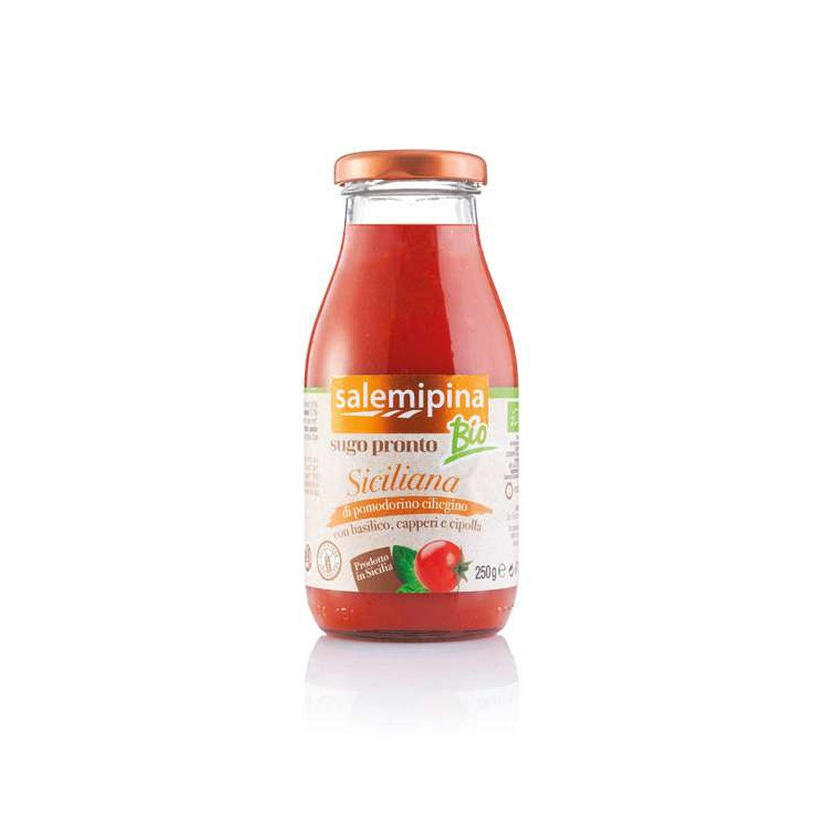 Sugo biologico Salemi Pina alla Siciliana con pomodoro ciliegino 250 g