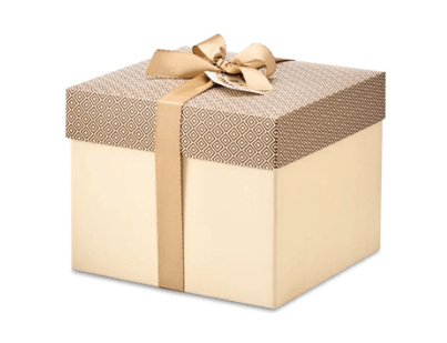 Scatola regalo Quadratella Alta, Fantasia Avorio, portata 6 kg (vuota) - SICILUS