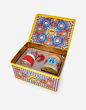 Set Moka Express 3 tazze e caffè Dolce&Gabbana Carretto Siciliano nella confezione