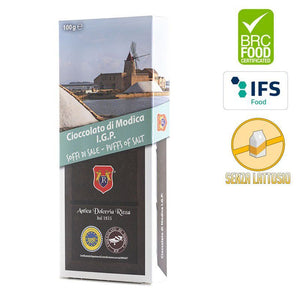Cioccolato di Modica IGP al sale di Trapani, 100 g – GiftBox Sicilus Blu Laguna