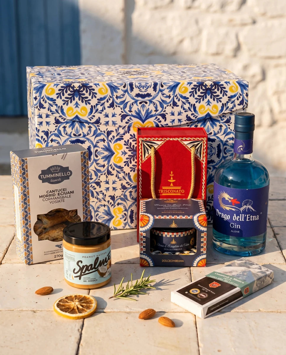 Confezione regalo Blu Laguna, scatola maiolica