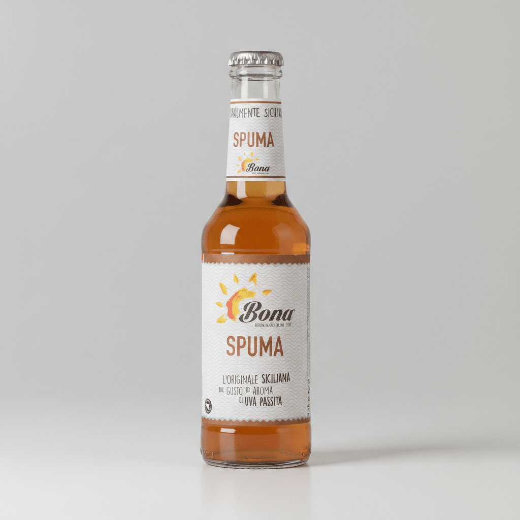 Spuma Bona bibita siciliana al gusto di uva passita bottiglia 275 ml