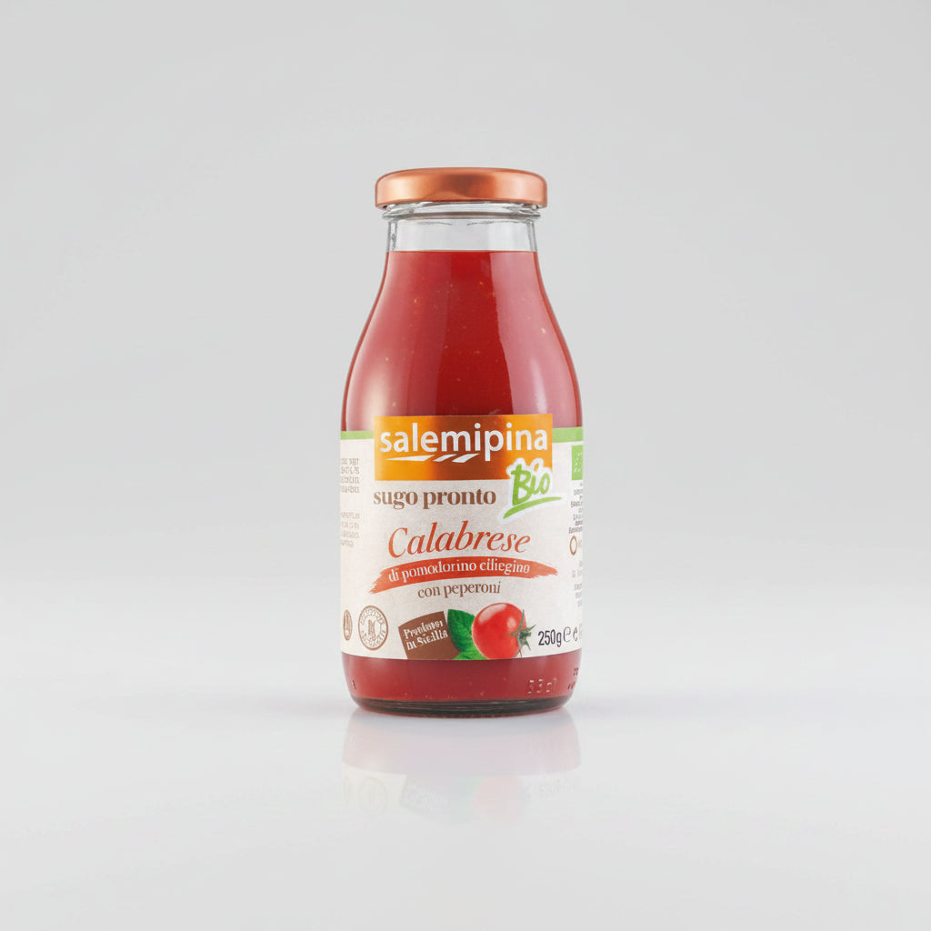 Sugo biologico Salemi Pina alla Calabrese con pomodoro ciliegino e peperoni 250 g