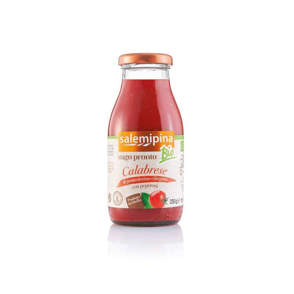 Sugo biologico Salemi Pina alla Calabrese con pomodoro ciliegino e peperoni 250 g