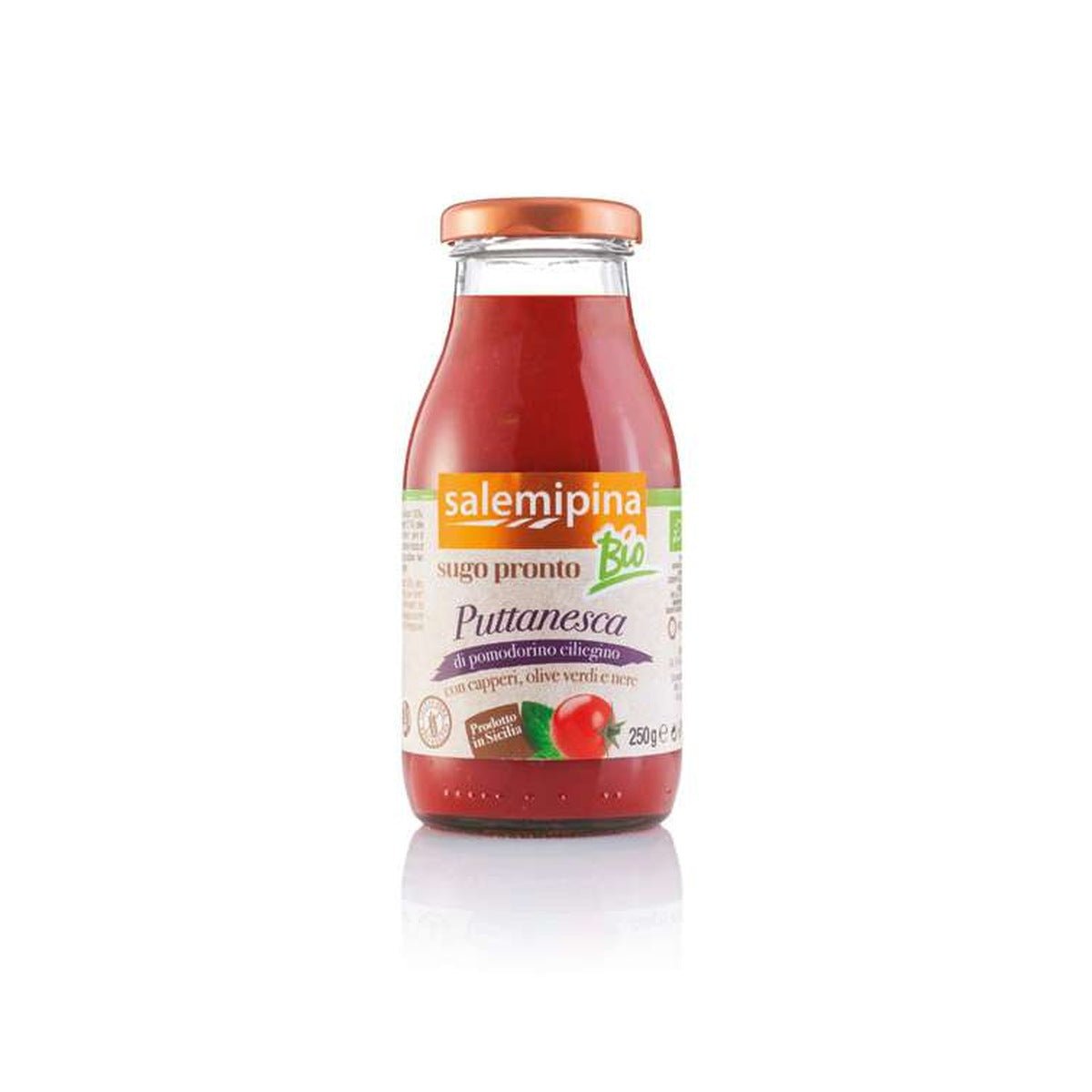 Sugo biologico Salemi Pina alla Puttanesca con pomodoro ciliegino 250 g