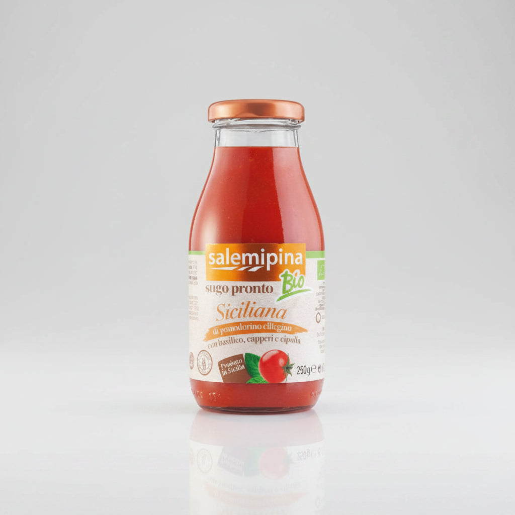 Sugo biologico Salemi Pina alla Siciliana con pomodoro ciliegino 250 g