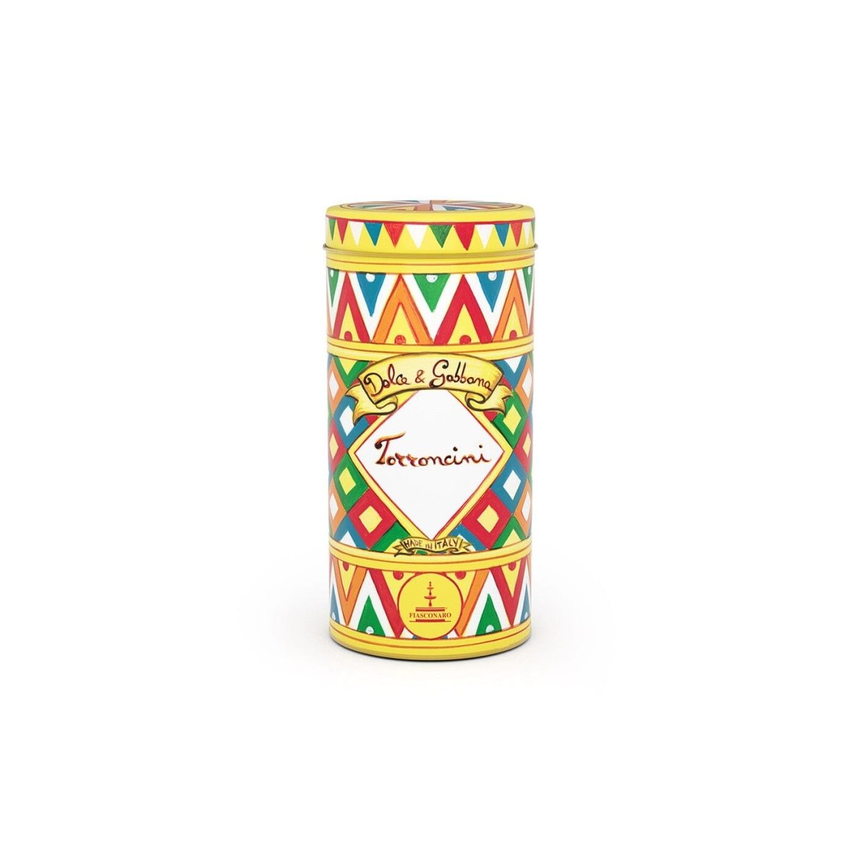 Torroncini in latta serigrafata Dolce &amp; Gabbana, prodotto da Pasticceria Fiasconaro, Edizione Limitata, 150 gr