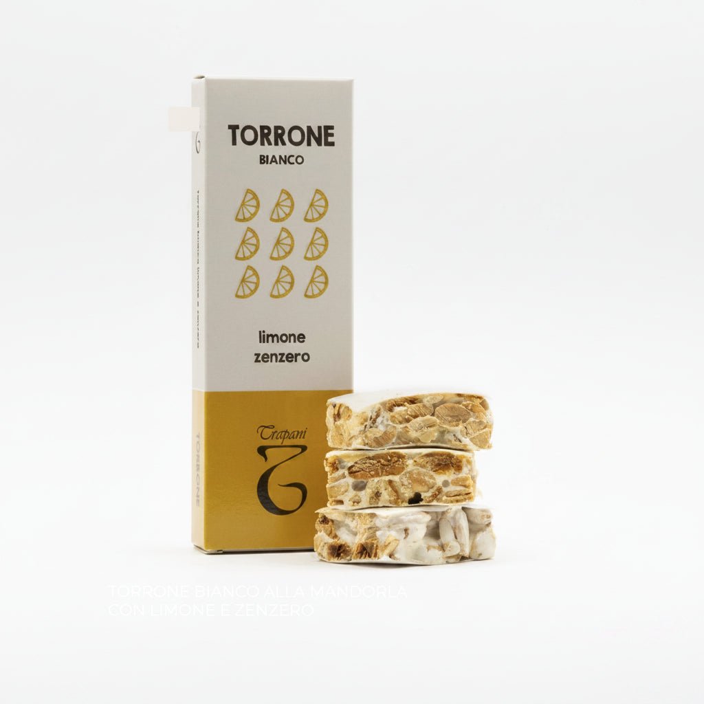 Torrone Bianco Mandorla, Limone e Zenzero, 100 g