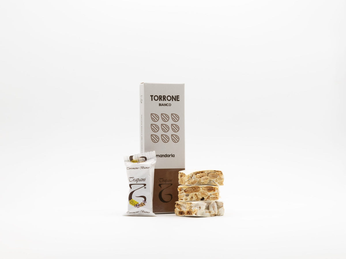 Torrone bianco alle mandorle 100 g – Torrone Trapani