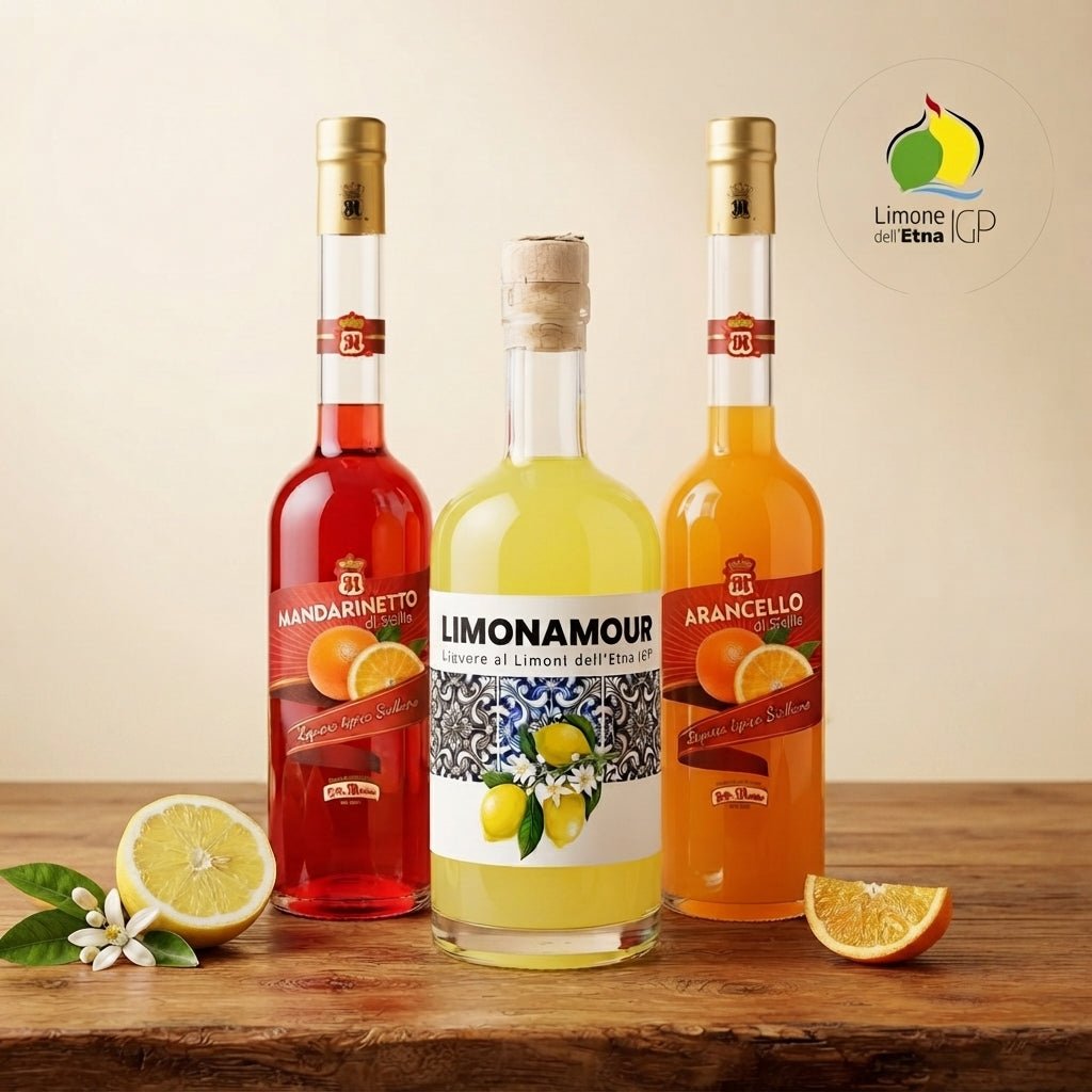 Tris Agrumi dell’Etna – Limonamour, Arancello e Mandarinetto