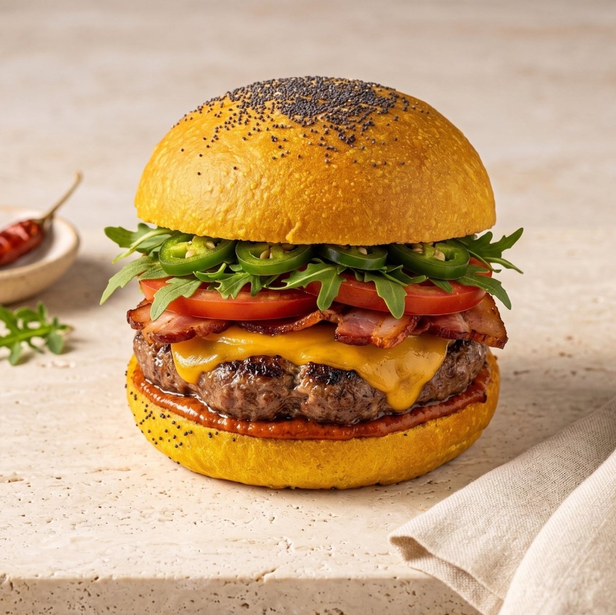 Gourmet yelow burger bun